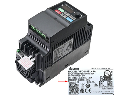   VFD015EL43A 1.5KW 3P AC380V