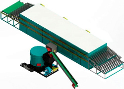Двухэтажная сушилка для шпона на топочных газах EcoWood Veneer DRY-2/32m